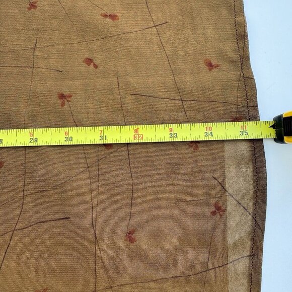 Vintage Tristan & Iseut Sheer Chiffon Floral Camel Color Maxi Skirt Sz 12 Lined - Picture 11 of 12
